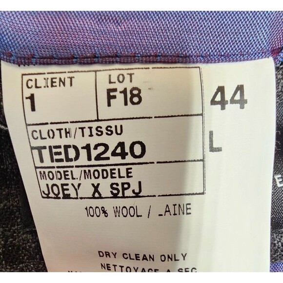 Ted Baker Mens 44L No Ordinary Joe Wool Black Gray Plaid Suit Coat NWOT - Picture 14 of 15